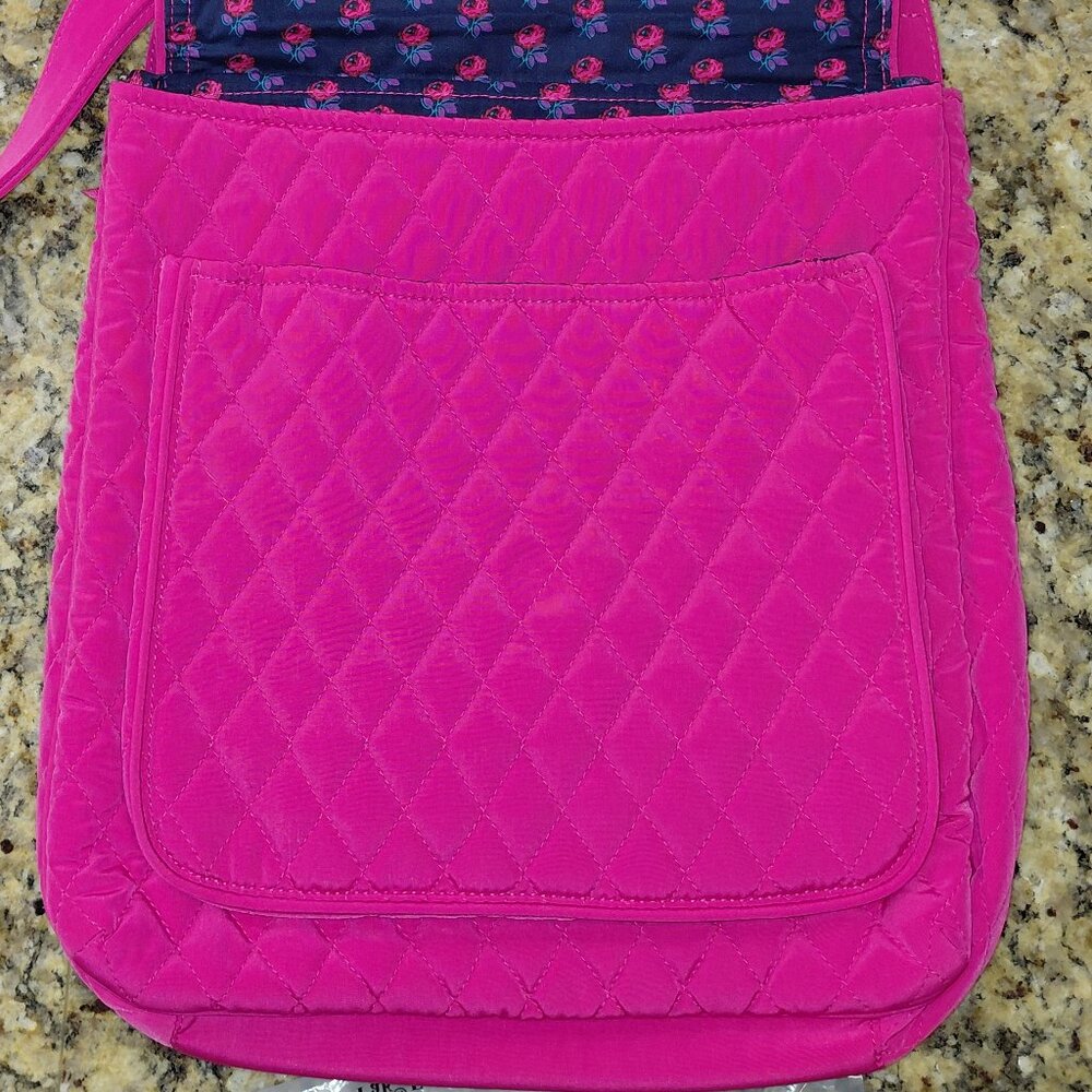 Vera Bradley Hipster Crossbody Mailbag Purse Satchel Fuchsia Pink NWT - Picture 5 of 7